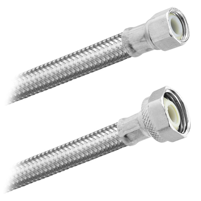 Conector Flexible | Lavabo y Fregadero | 3/8" COMP X 1/2" FIP Premium | Acero Inoxidable
