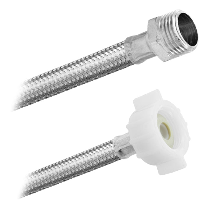 Conector Flexible | Sanitario | 1/2" MB X 7/8" AM Premium | Acero Inoxidable