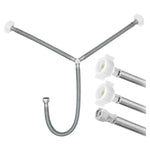 Conector Flexible Tipo Yee | Lavabo y Fregadero | 3/8" COMP X 1/2" AM X 1/2" AM Poliacero | Acero y Vinil