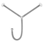 Conector Flexible Tipo Yee | Lavabo y Fregadero | 3/8" COMP X 1/2" AM X 1/2" AM Poliacero | Acero y Vinil