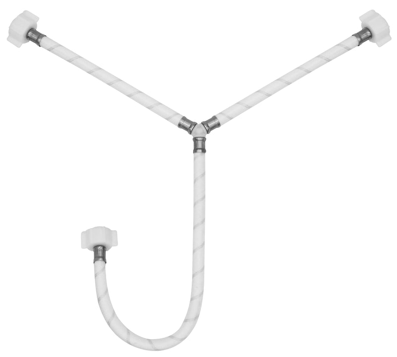 Conector Flexible Tipo Yee | Lavabo y Fregadero | 1/2" AM X 1/2" AM X 1/2" AM Poliacetal | Vinil