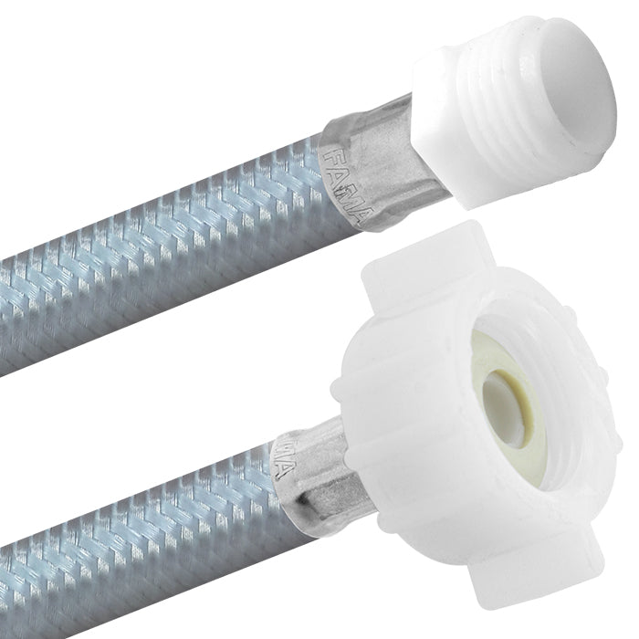 Conector Flexible | Sanitario | 1/2" MA X 7/8" AM Poliacero | Acero y Vinil