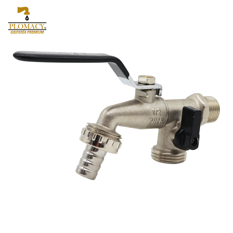 Llave de Jardín con Palanca 1/2" con Doble Salida