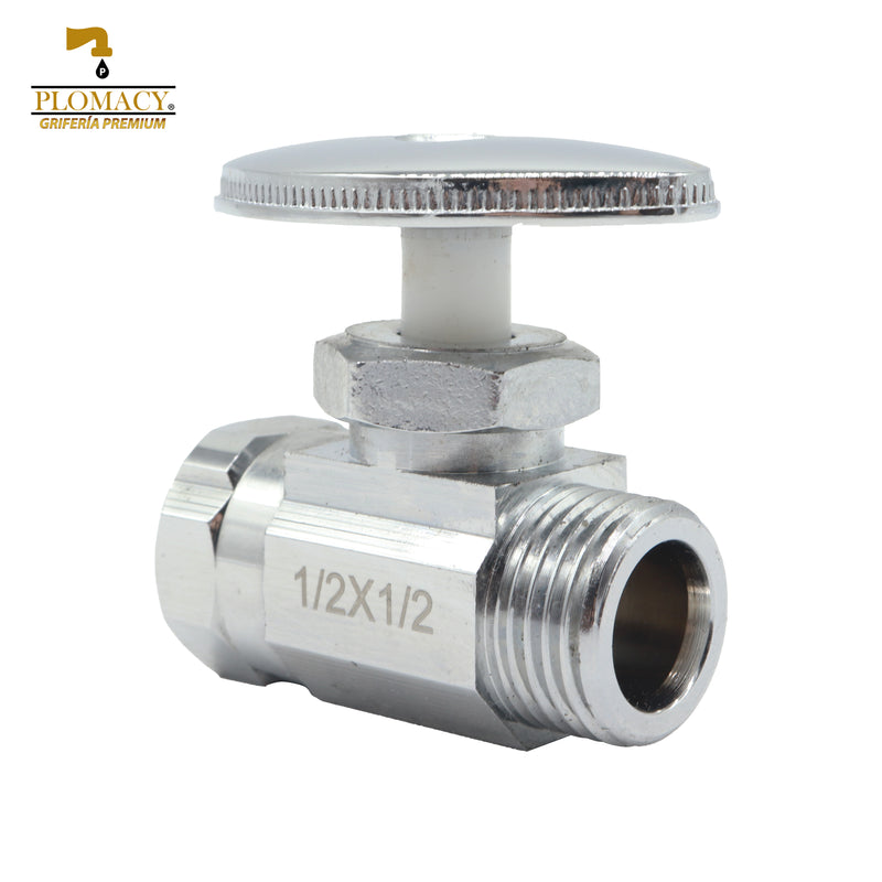 Válvula de Control Recta 1/2" X 1/2" 100% Latón